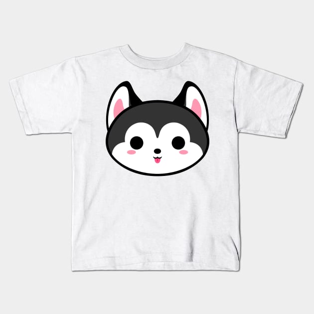 Cute Husky Dog Kids T-Shirt by alien3287